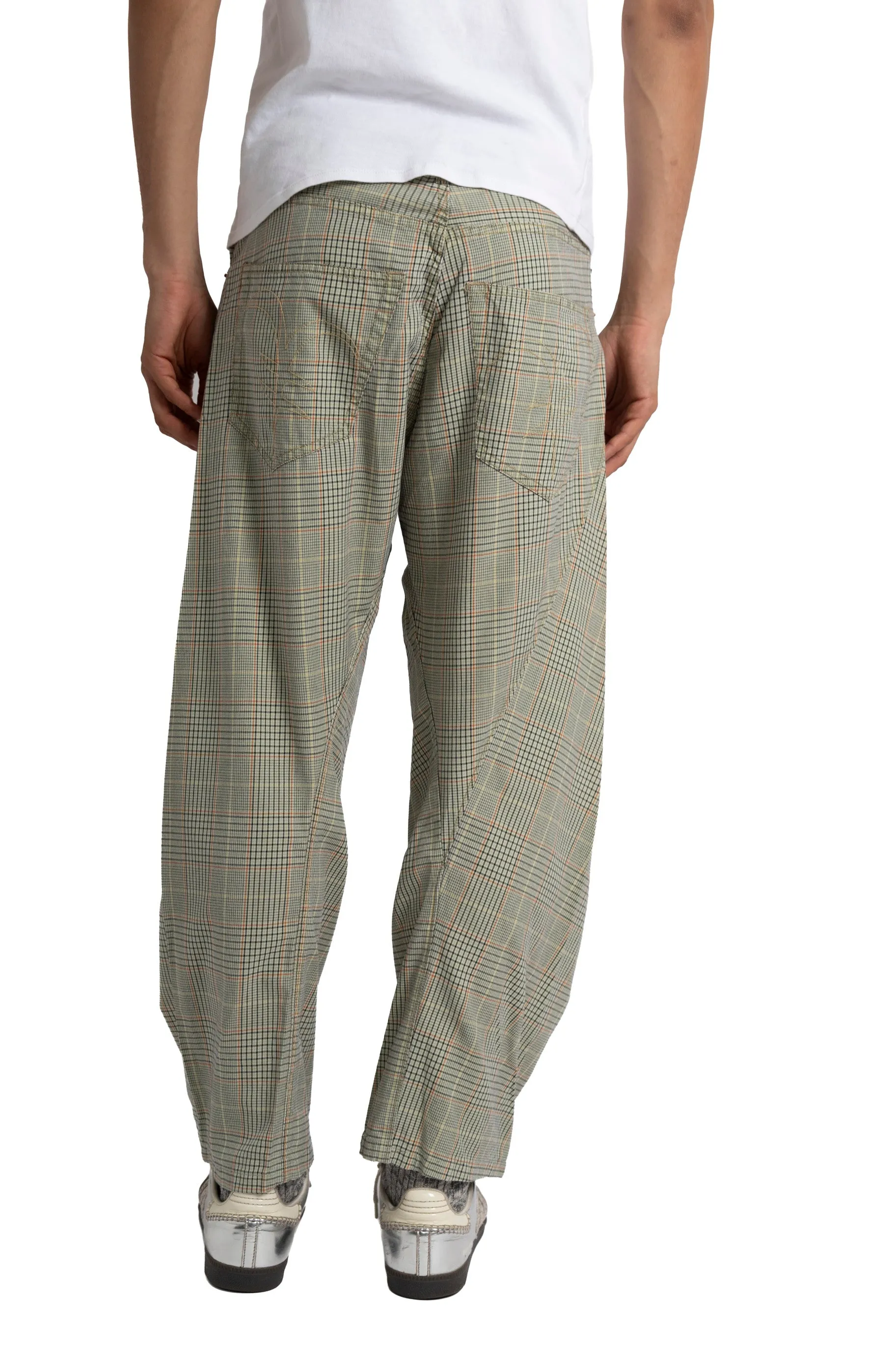 00s Yen Jeans Checked Panel Trousers