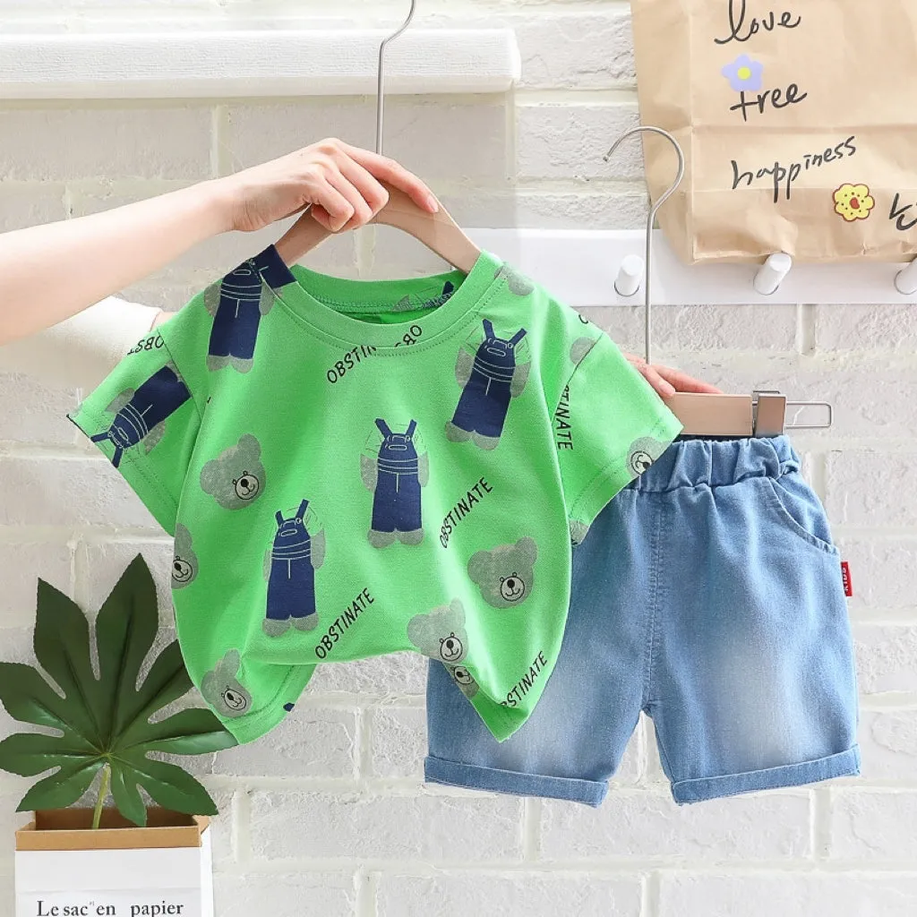 2 Pcs Boys Pants Suit 9-12M 370618