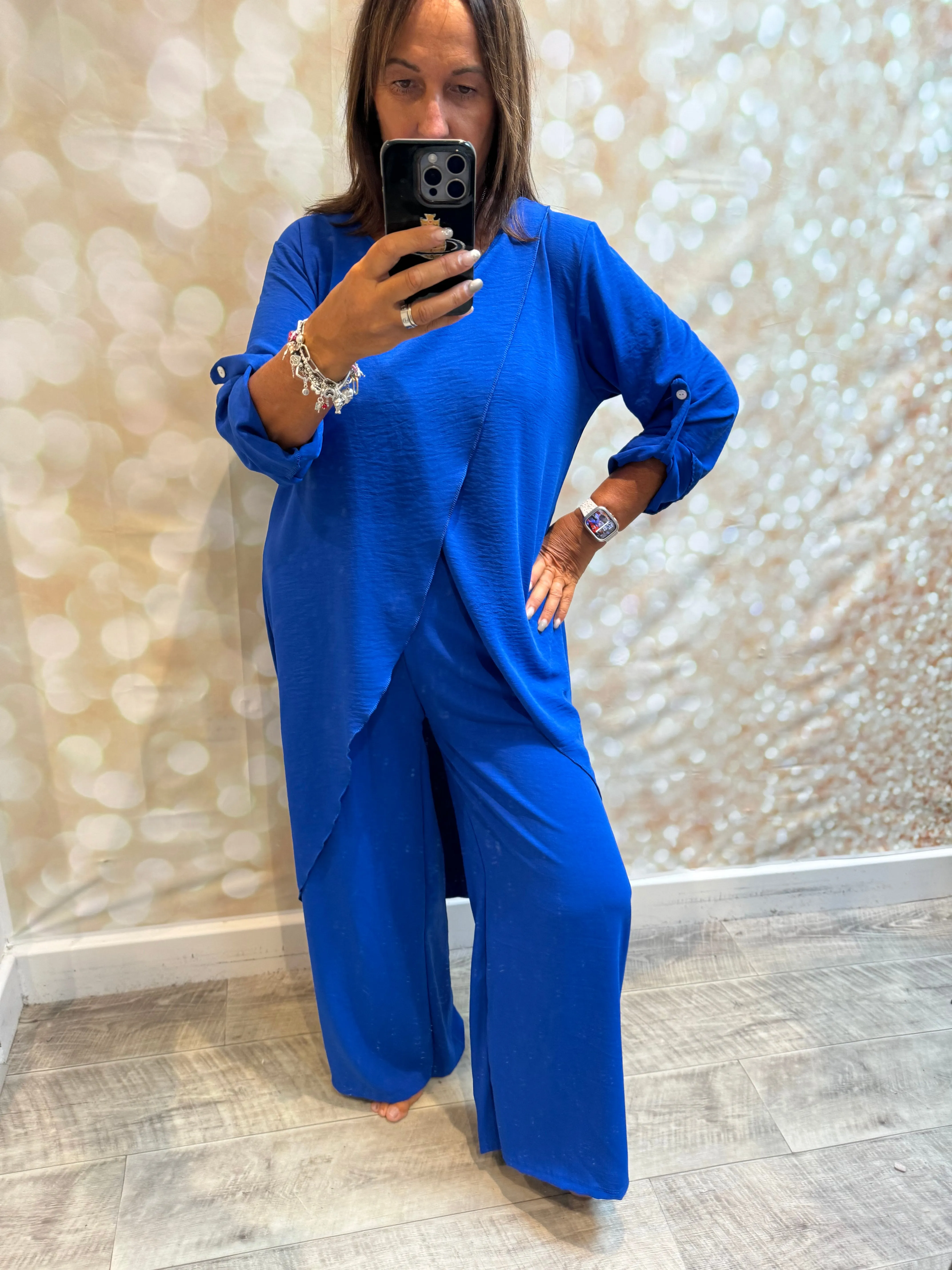 2 Piece Crinkle Palazzo Trouser / Tunic set