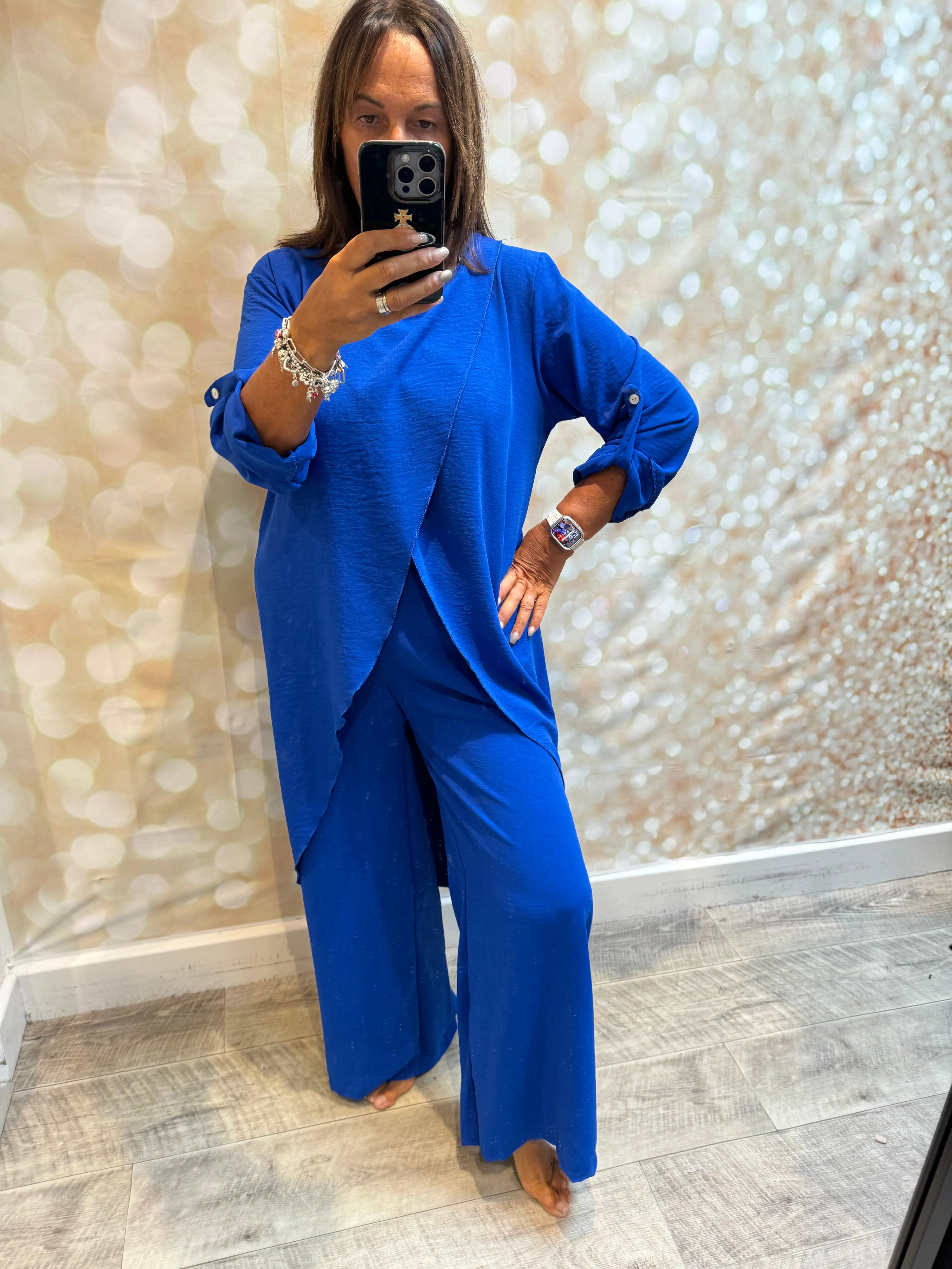 2 Piece Crinkle Palazzo Trouser / Tunic set