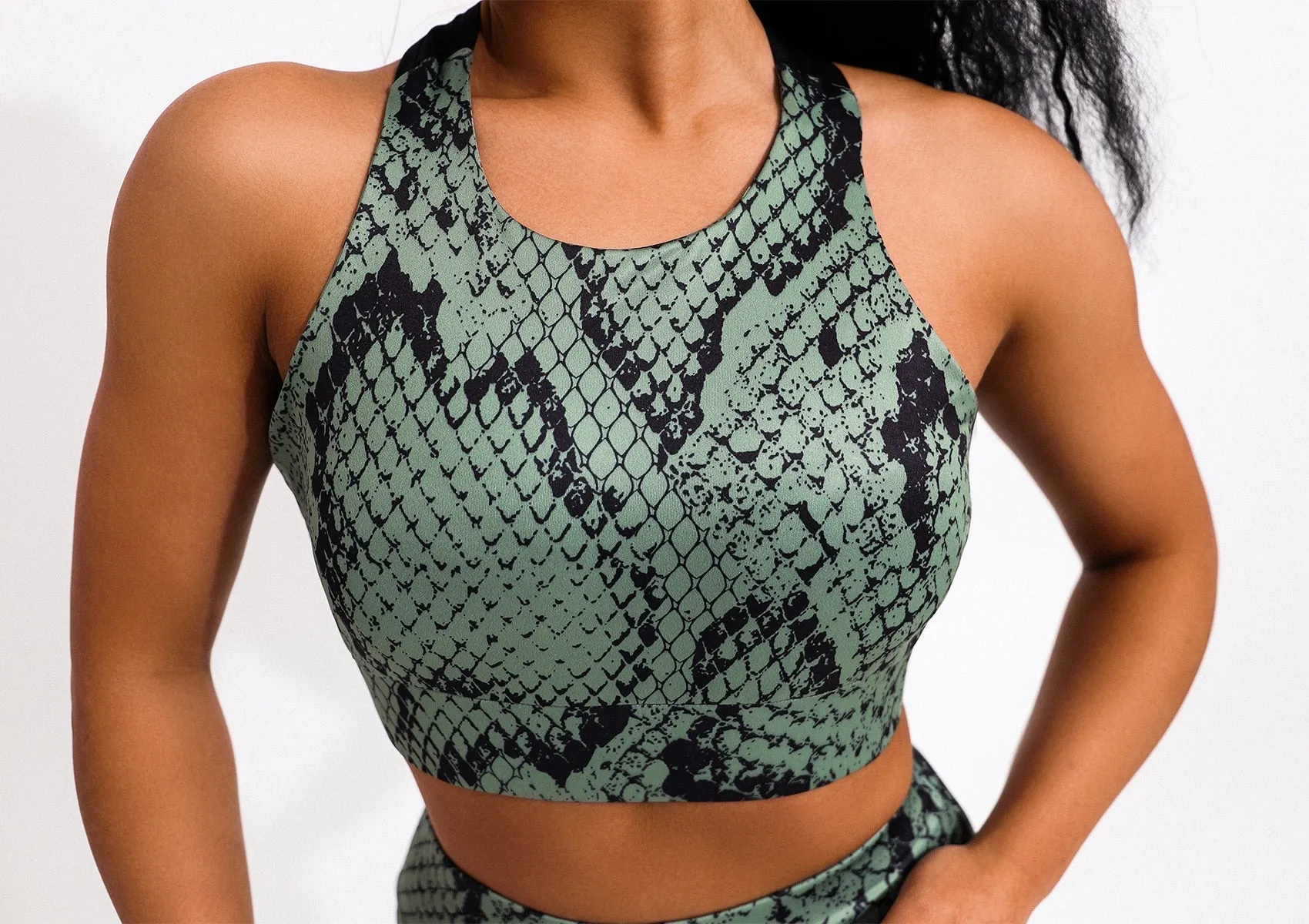 2 Piece Sexy Snake Print Yoga Set Women Workout Gym Bras Sport Fitness Leggings Ropa Deportivas Mujer Running Ladies Suit