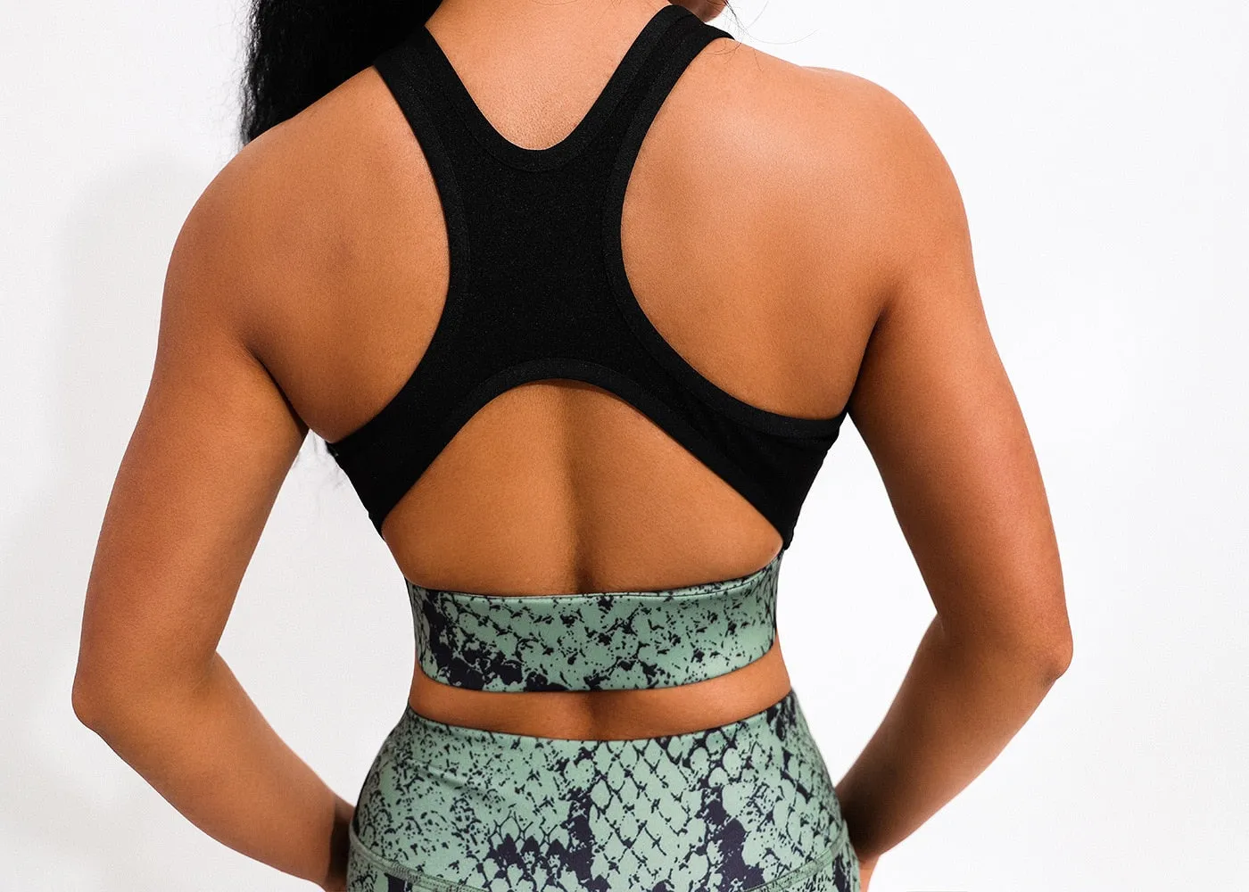 2 Piece Sexy Snake Print Yoga Set Women Workout Gym Bras Sport Fitness Leggings Ropa Deportivas Mujer Running Ladies Suit