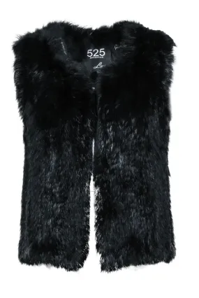 525 America - Black Fox Fur Vest Sz S