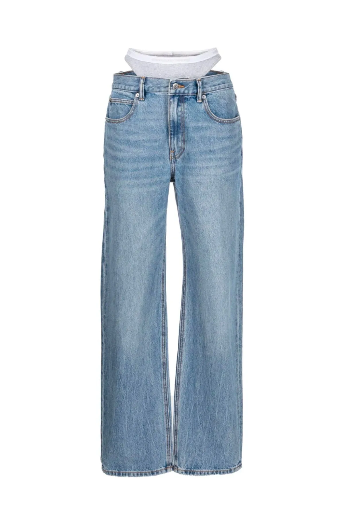 Alexander Wang Layered Loose Jean - Vintage Light Indigo