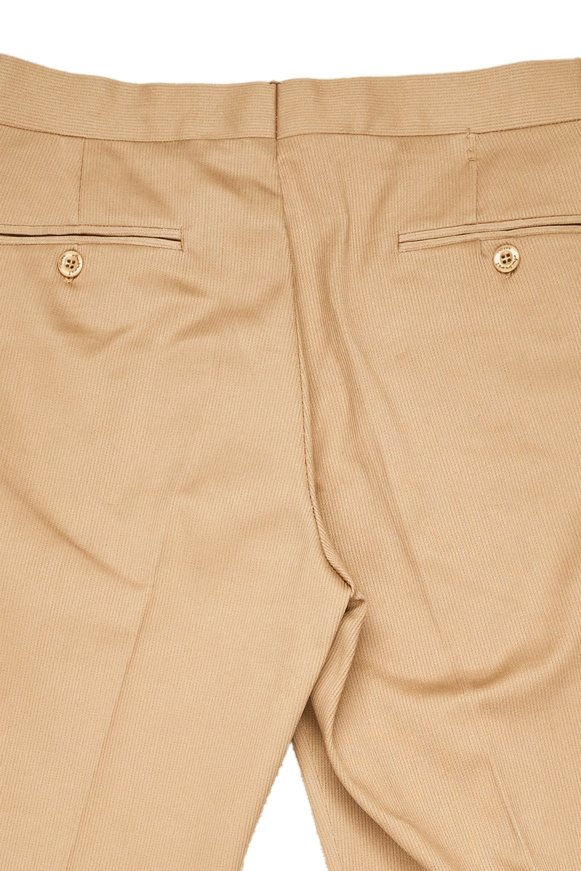 Ambrosi Beige Cotton Single Pleat Trousers