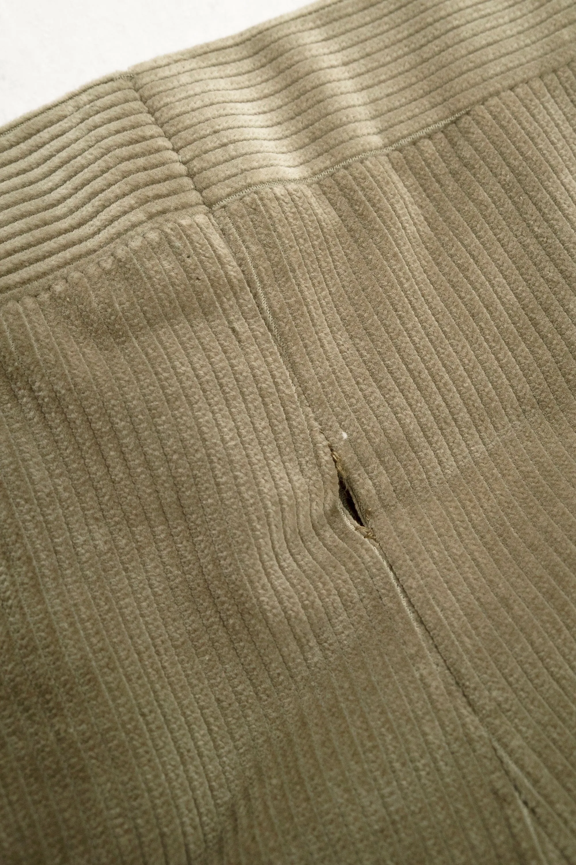 Ambrosi Napoli Grey-Olive Double-pleat Corduroy Trousers