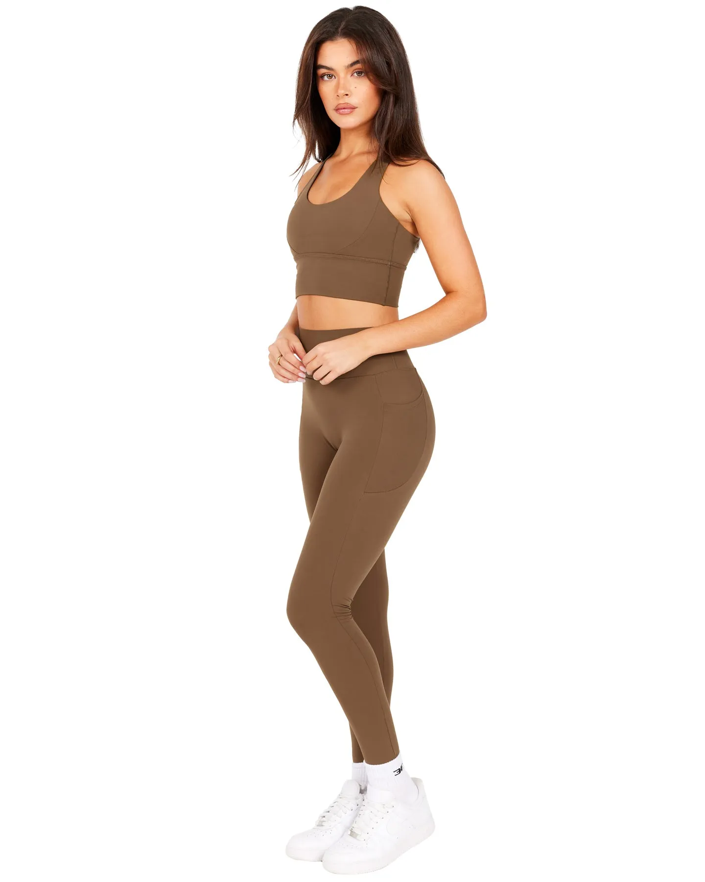 Aura Bonded Ascend Leggings - Cafe Latte