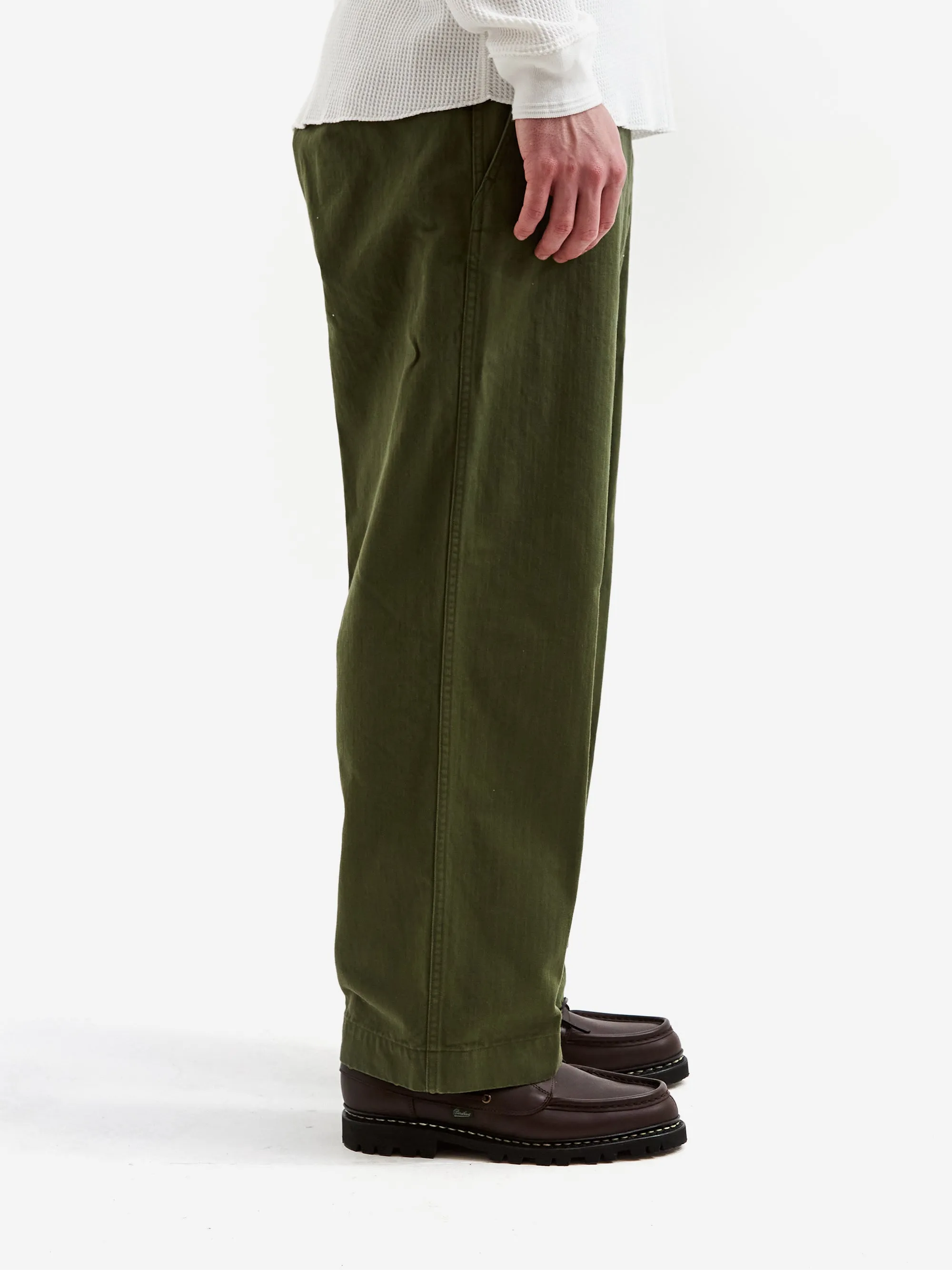 Beams Plus MIL Trousers Herringbone - Olive