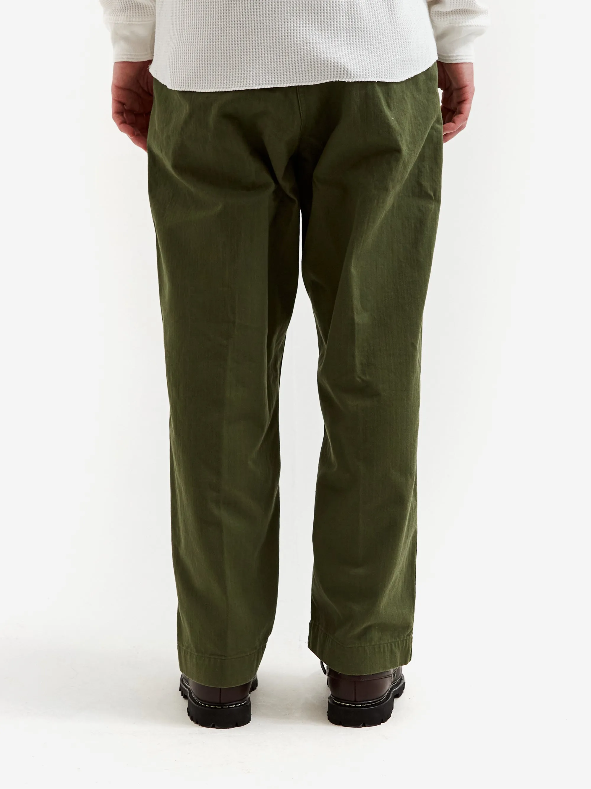 Beams Plus MIL Trousers Herringbone - Olive