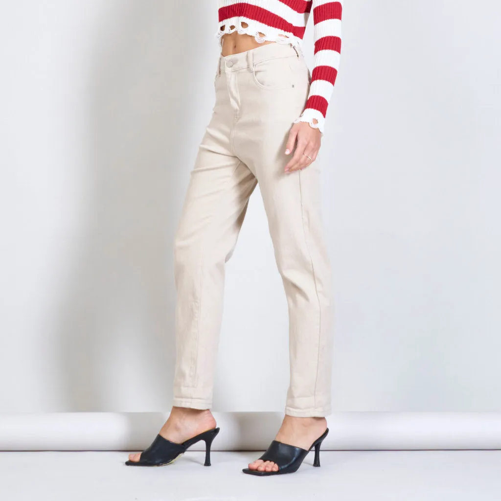 Beige basic highwaisted jeans wholesale