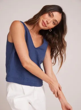 Bella Dahl Sleeveless Button Back Top in Brazilian Navy