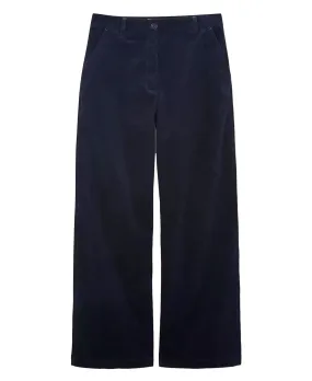 Belle Cord Wide Leg Trousers - Dark Navy