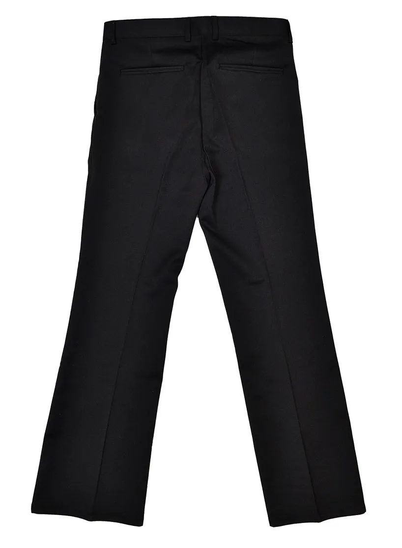 Black Bootleg Cut Trousers Mens Formal Suits Pants Korean Guys Wide