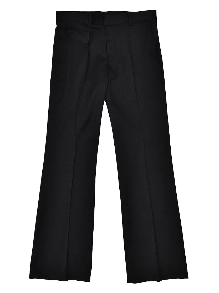 Black Bootleg Cut Trousers Mens Formal Suits Pants Korean Guys Wide