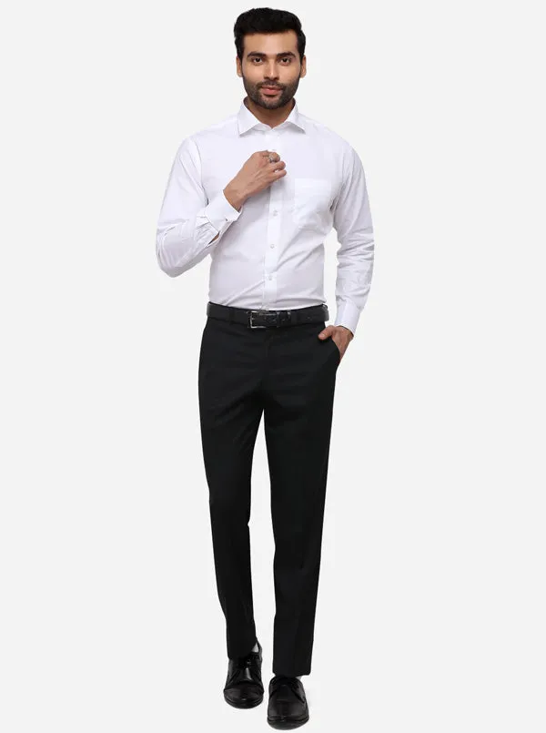 Black Classic Fit Solid Formal Trouser | JadeBlue