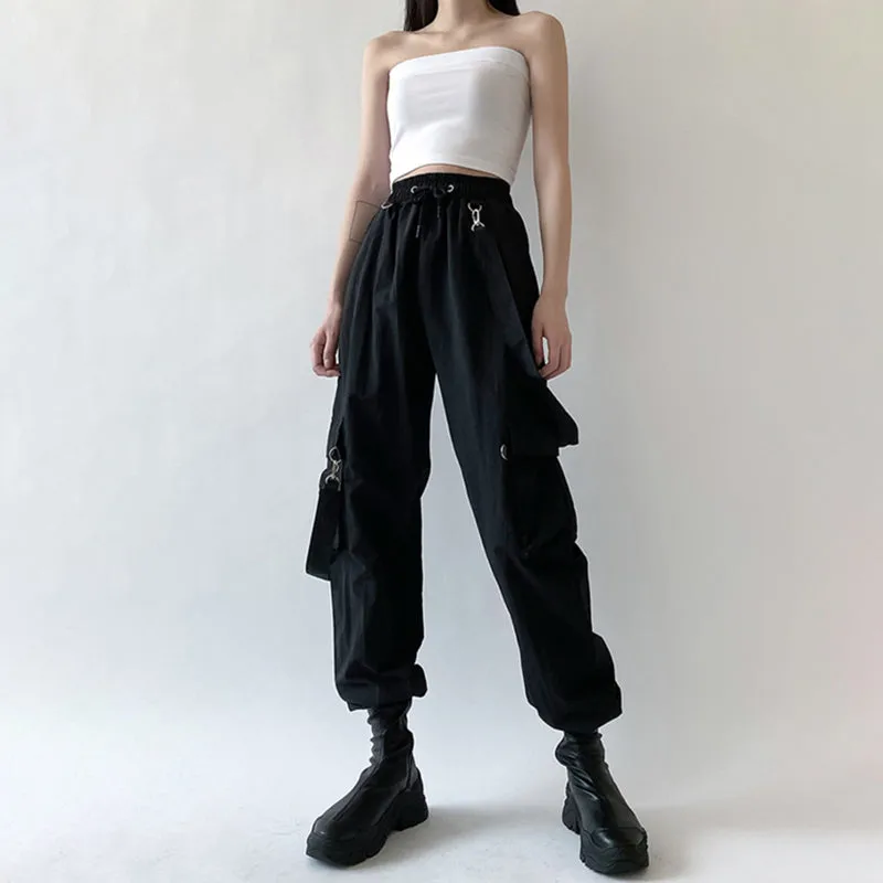 Black fashion casual pants KF81874