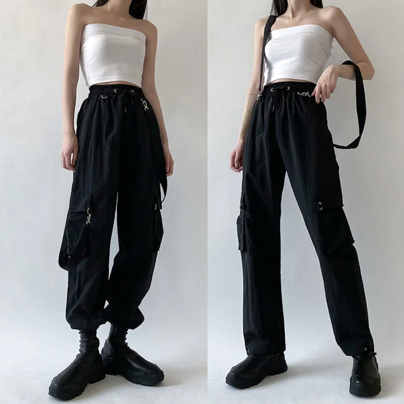 Black fashion casual pants KF81874