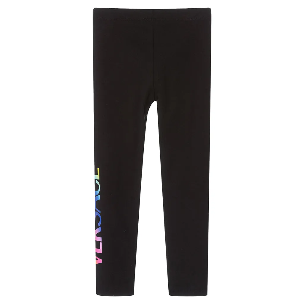 Black Logo Leggings