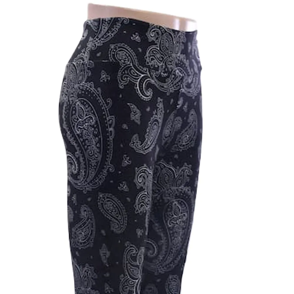 Black Paisley Pattern Leggings