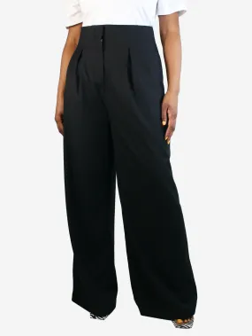 Black wide-leg trousers - size UK 16