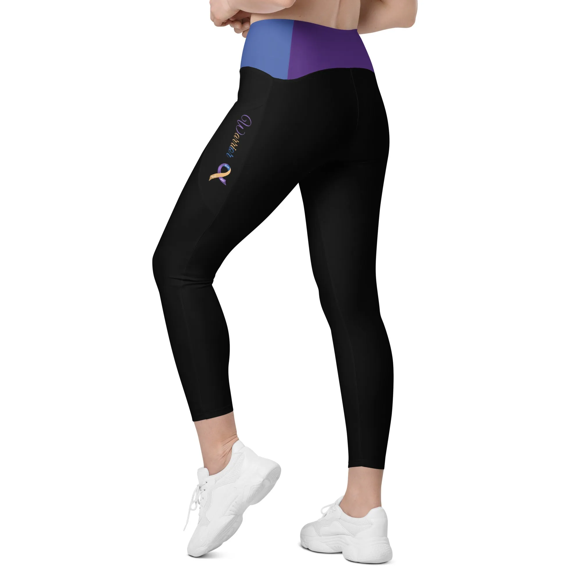 Bladder Cancer "Warrior" Ribbon Leggings with Pockets