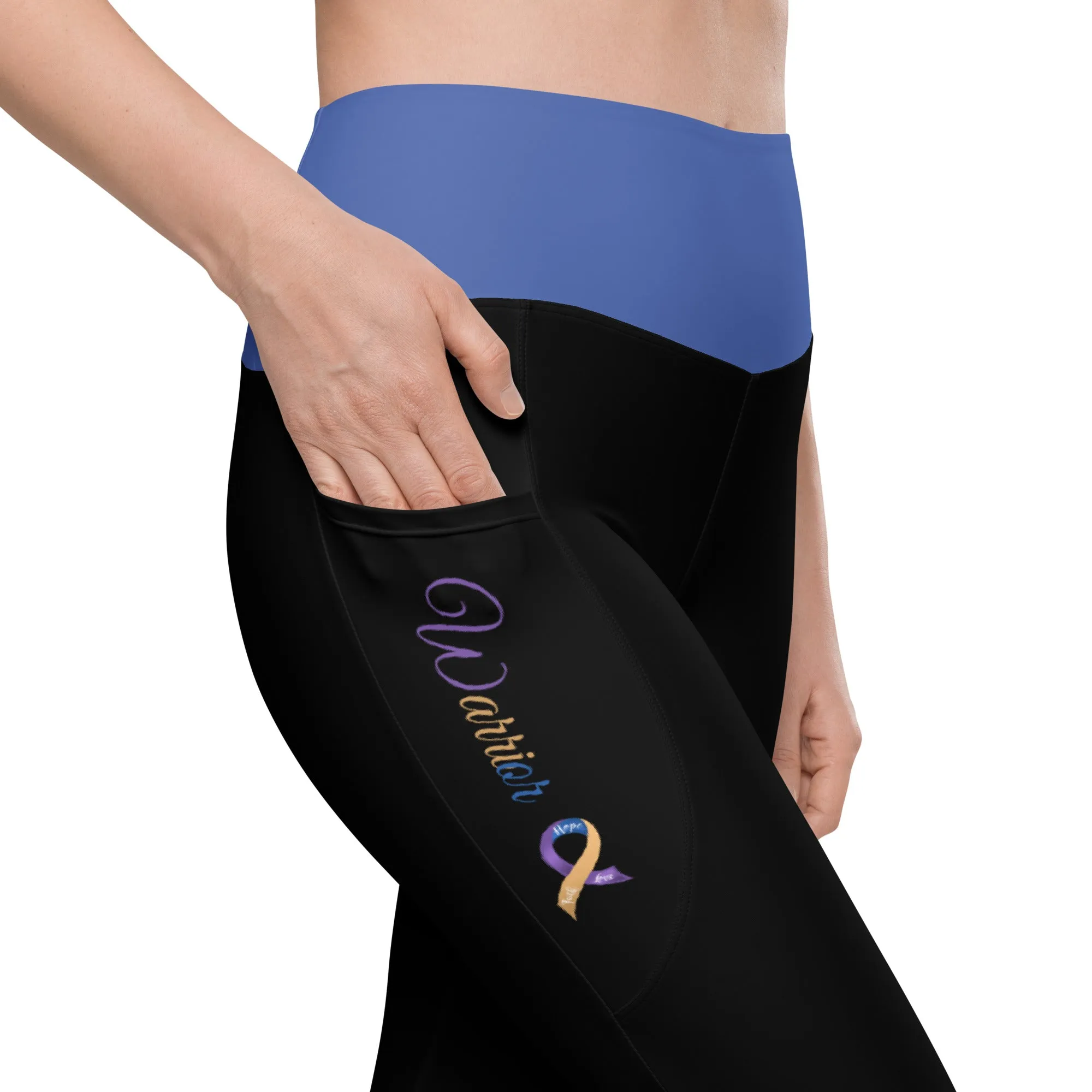 Bladder Cancer "Warrior" Ribbon Leggings with Pockets