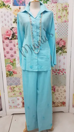 Blue 2-Piece Pants Set BS0145