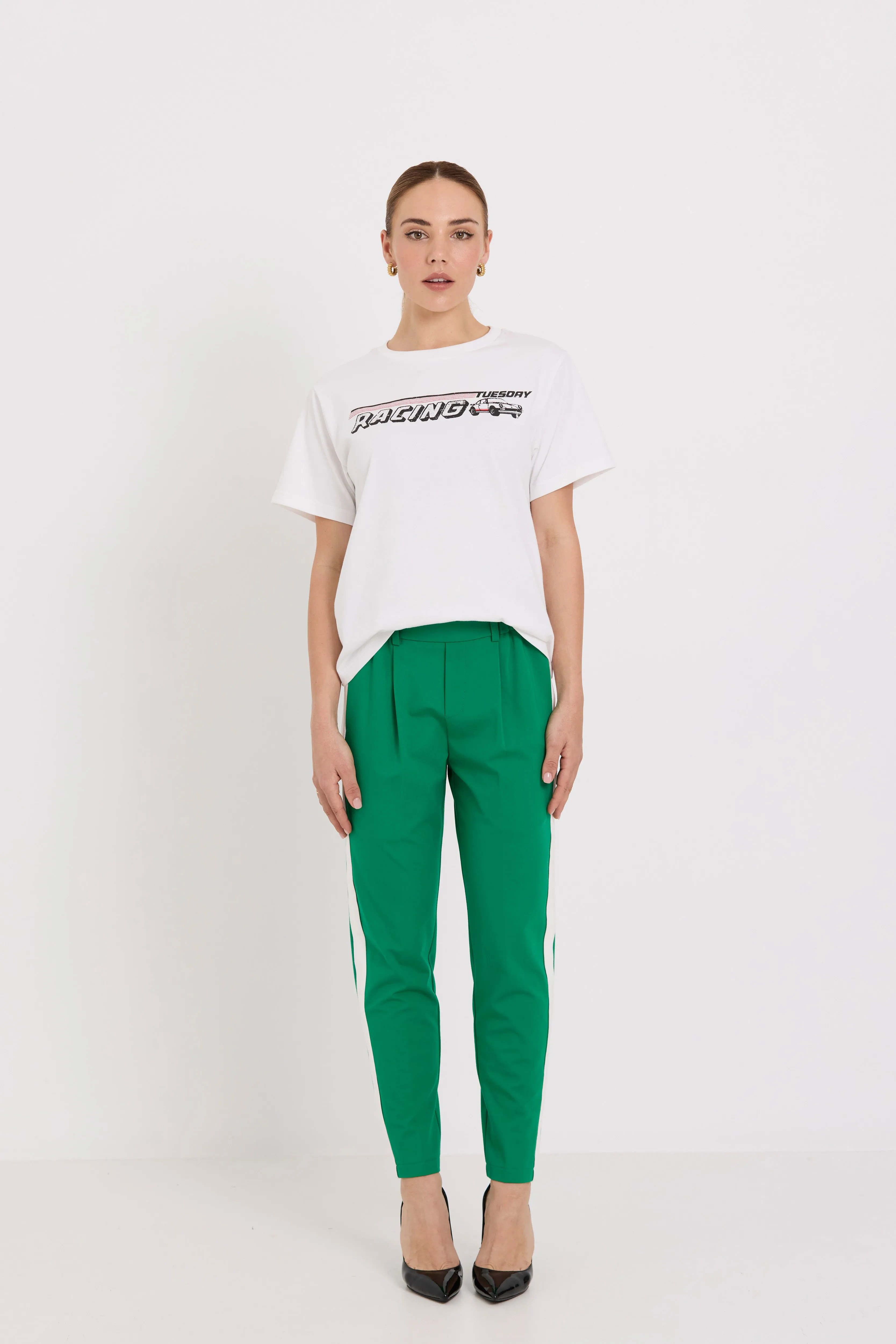 Bobbie Pants | Green/White