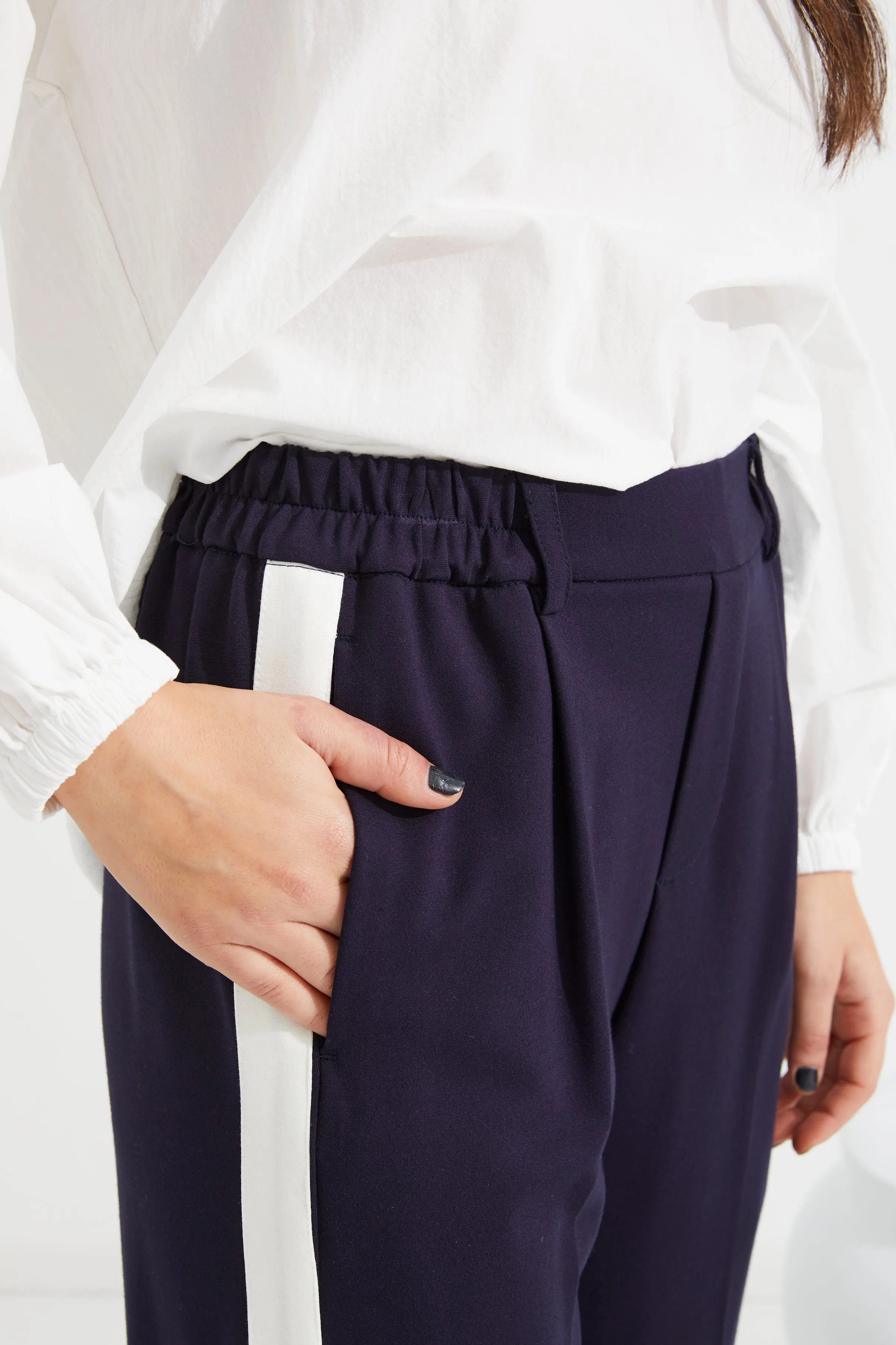 Bobbie Pants | Navy/Stripe