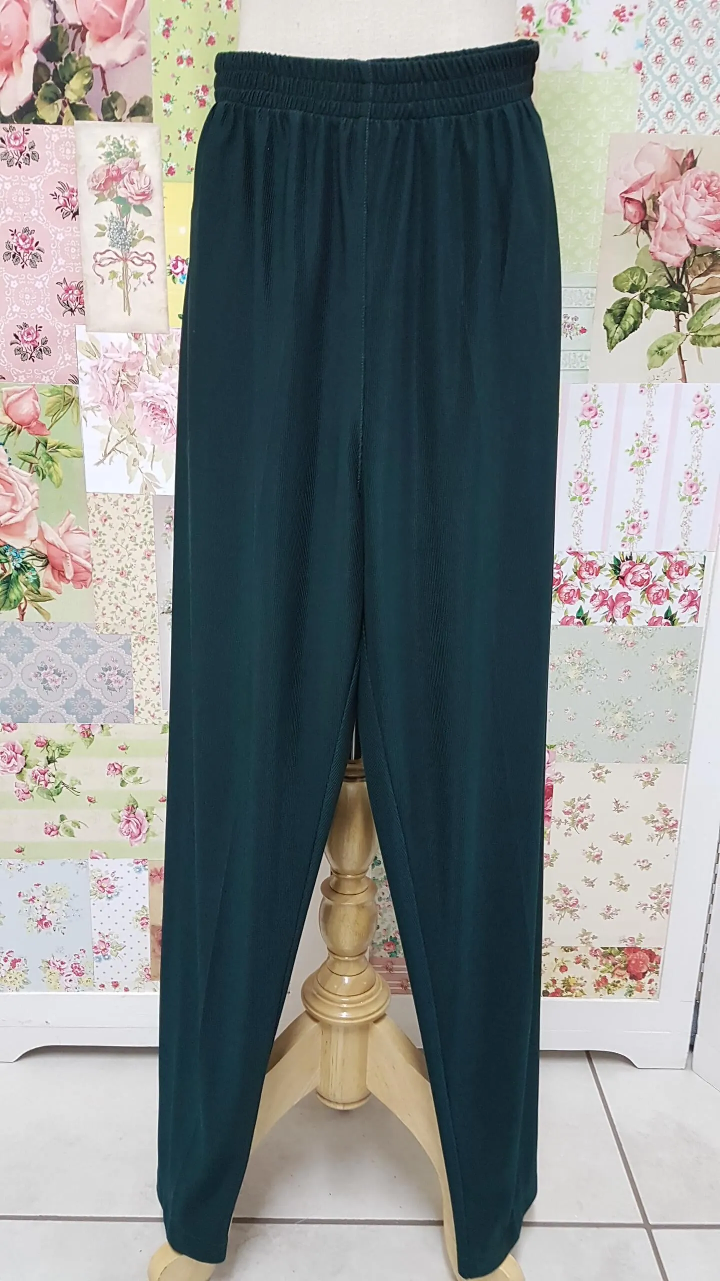 Bottle Green Rib Pants SAM052