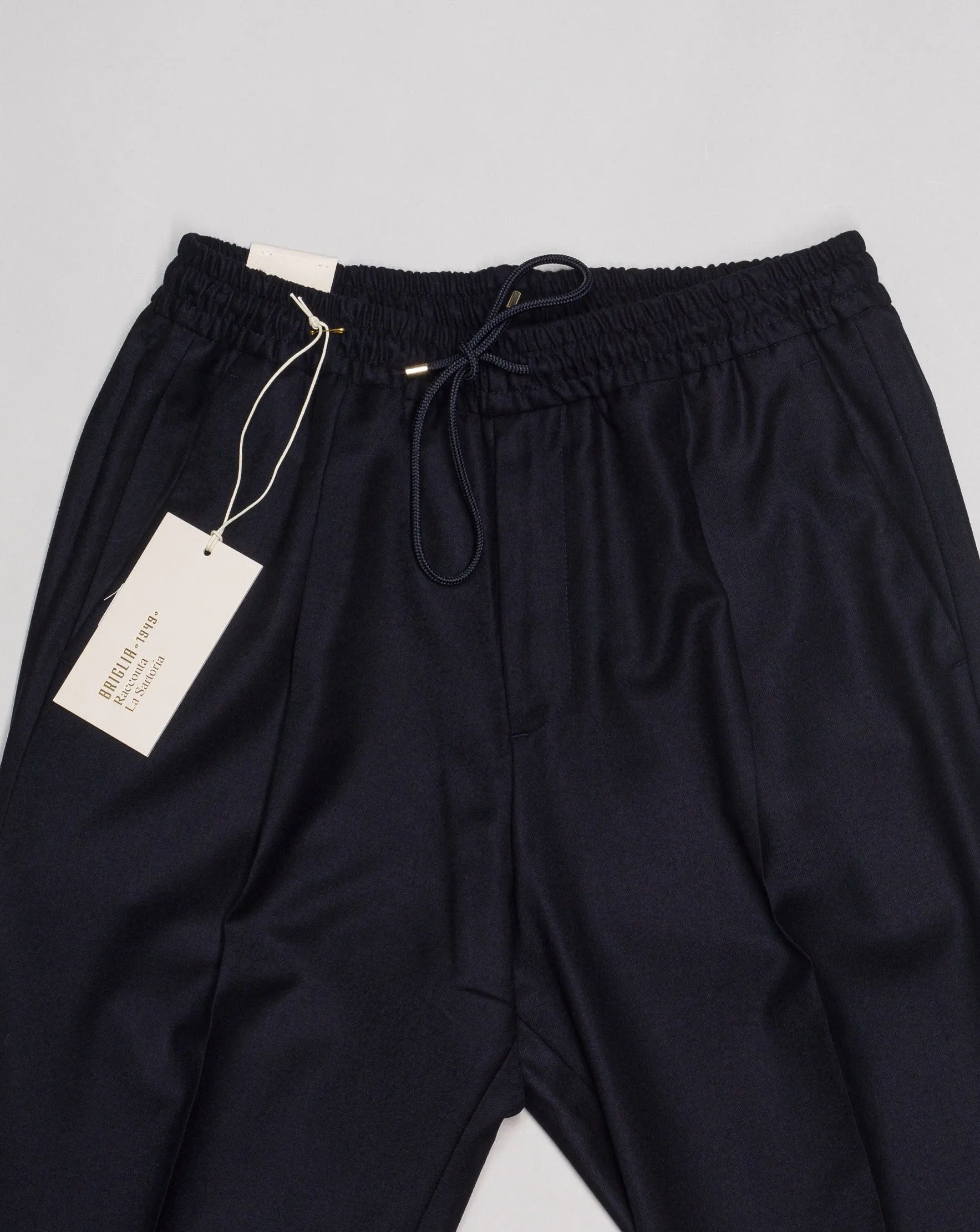 Briglia Drawstring Flannel Trousers / Navy