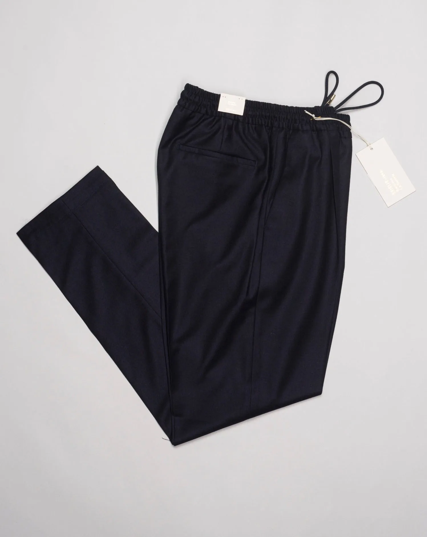 Briglia Drawstring Flannel Trousers / Navy