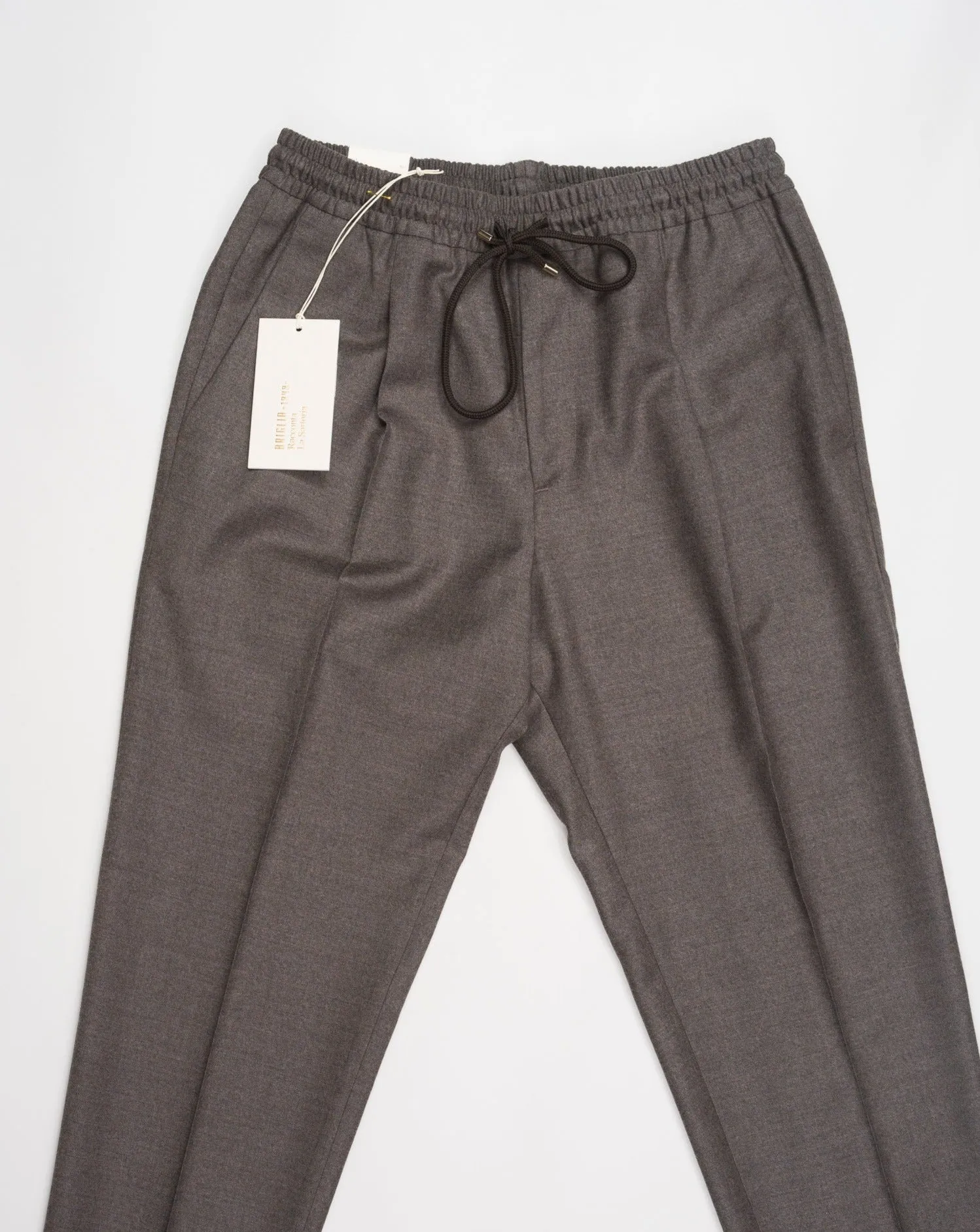 Briglia Drawstring Flannel Trousers / Taupe