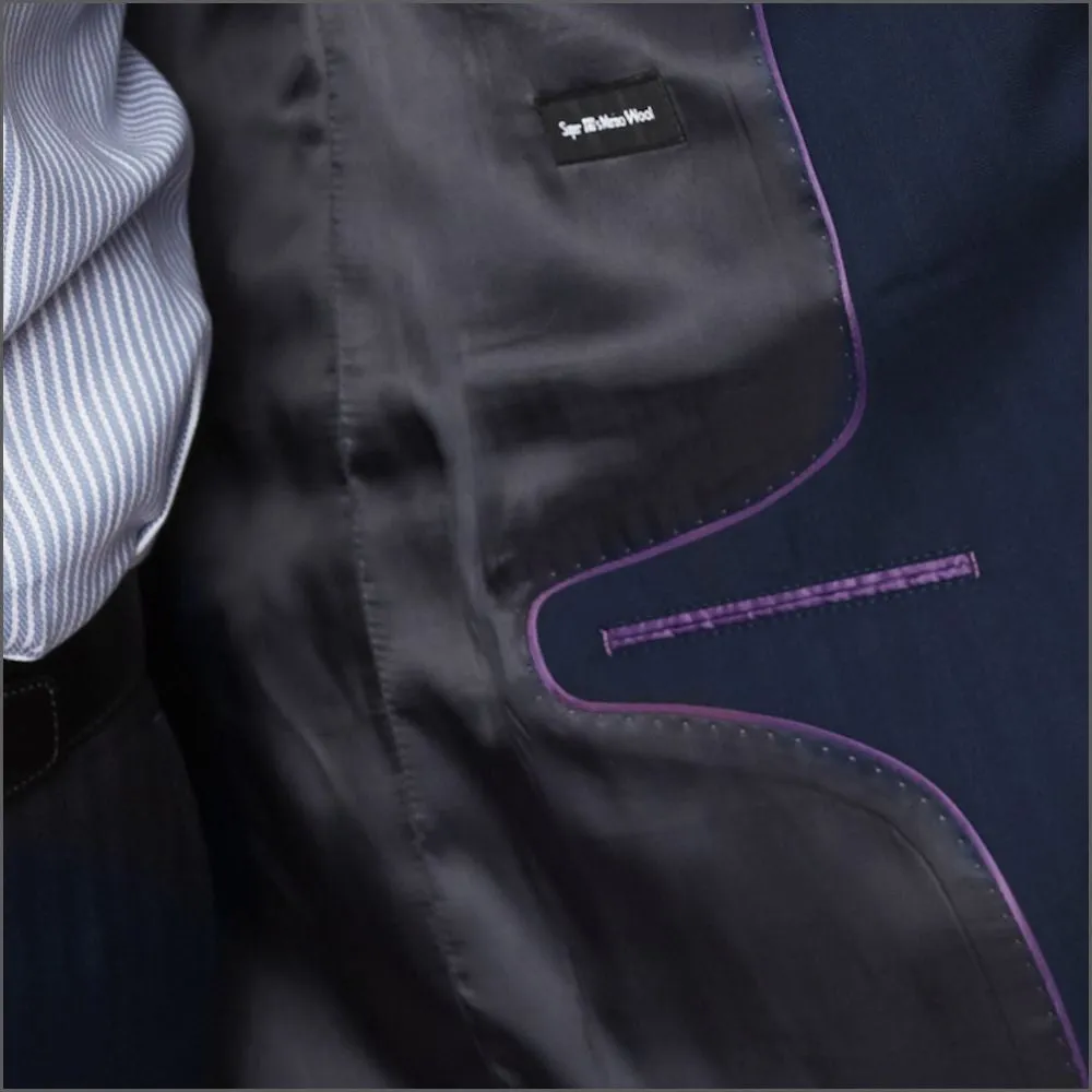 Brook Taverner Dawlish Navy Herringbone Super 110's Suit***