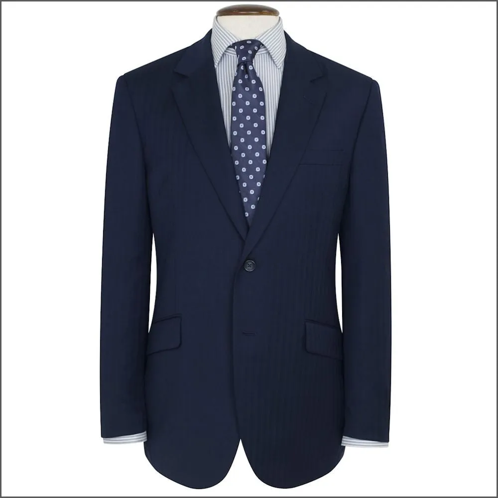 Brook Taverner Dawlish Navy Herringbone Super 110's Suit***