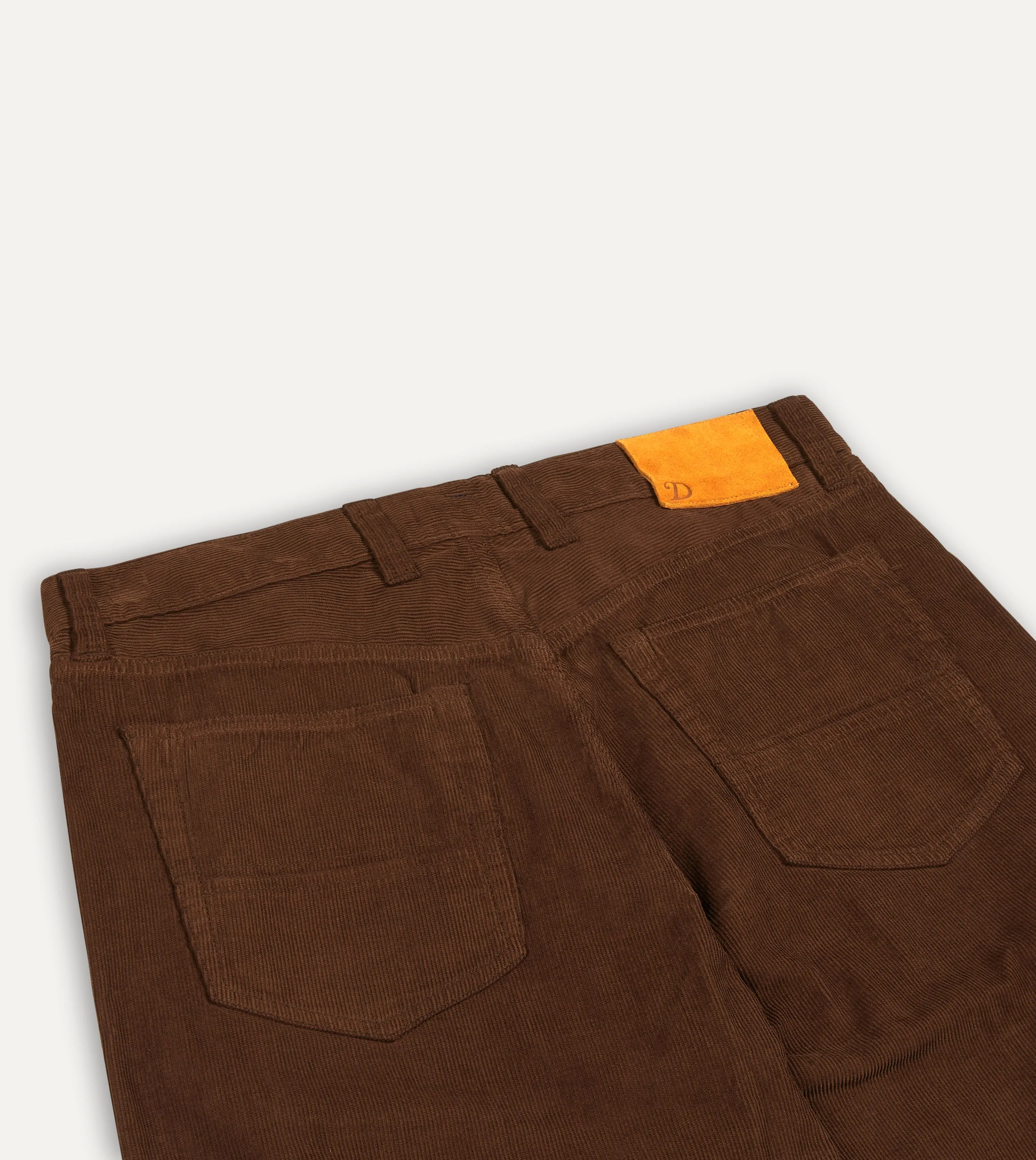 Brown Japanese Selvedge Needlecord Five-Pocket Trousers