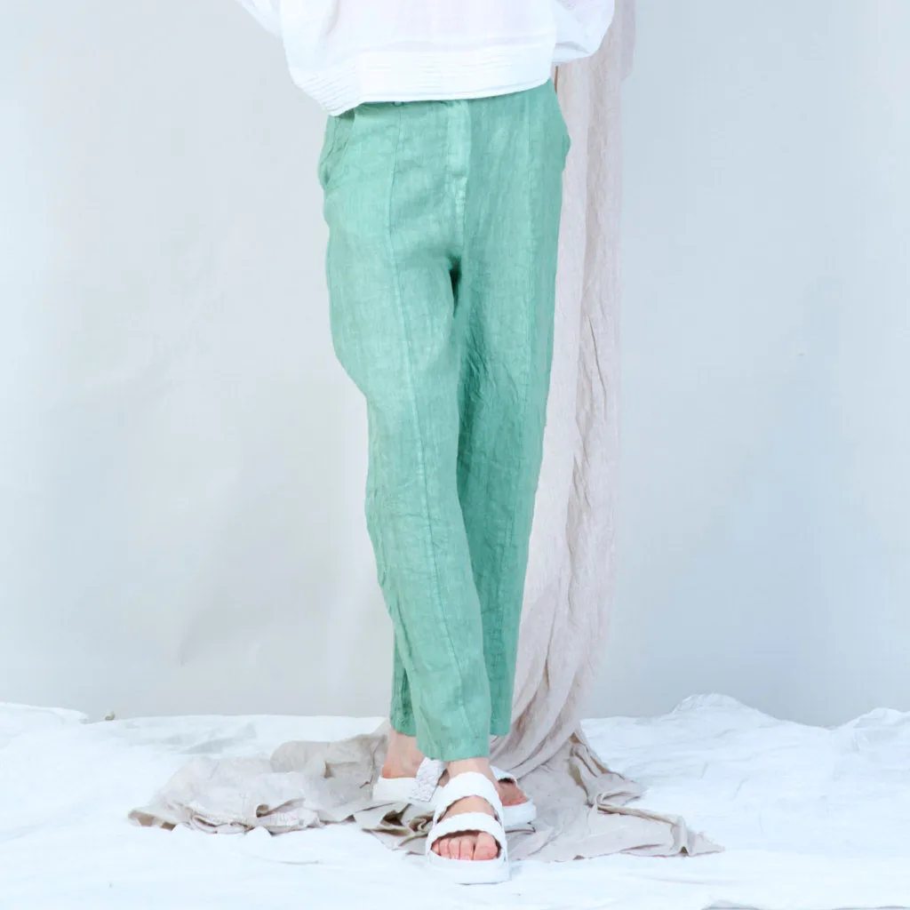 Casual linen pants with solid color wholesale