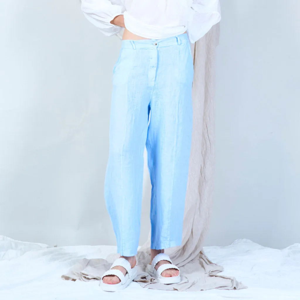 Casual linen pants with solid color wholesale