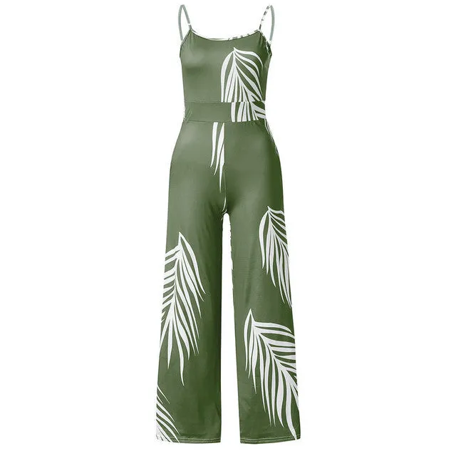 Casual Sleeveless WideLeg Pants Bodysuit Long Trousers Jumpsuit