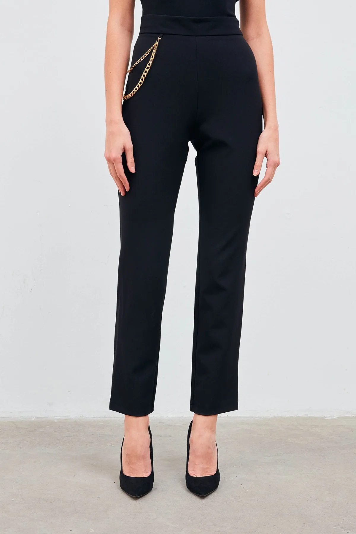 Chain Accessory Trousers - Black