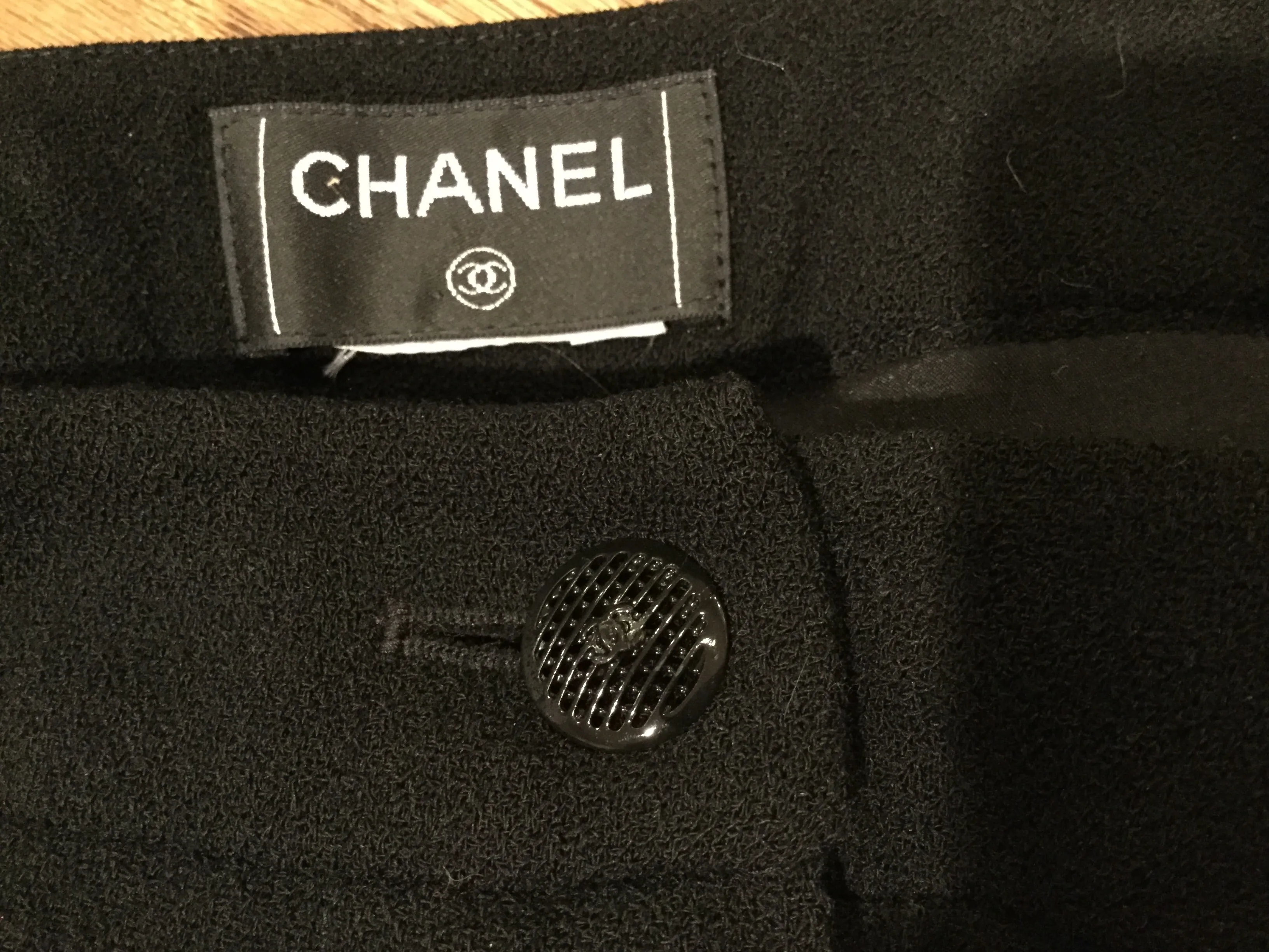 Chanel Black Wide Leg Wool Cashmere Pants Trouser US 8