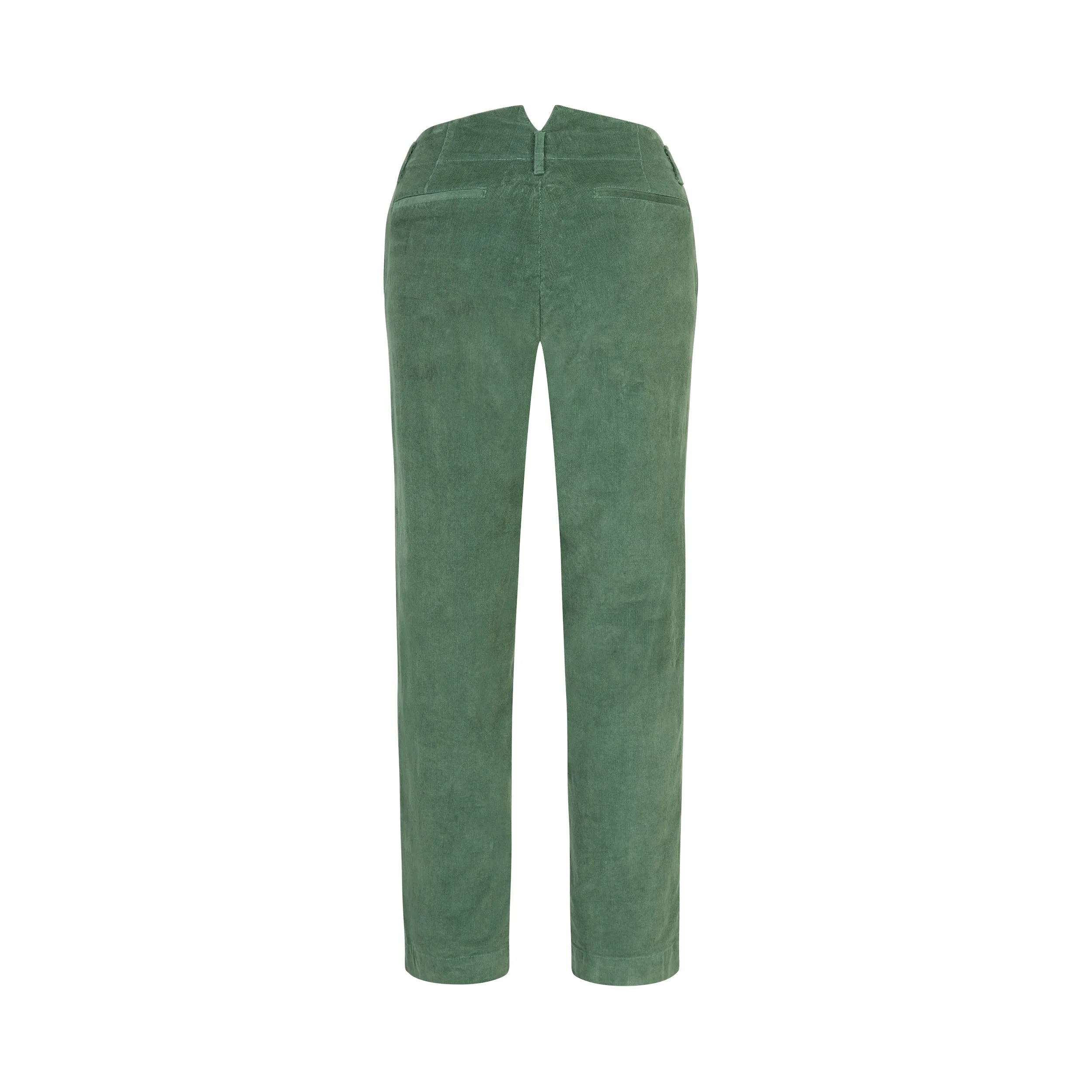 Chive-Green Pincord Chino Trousers