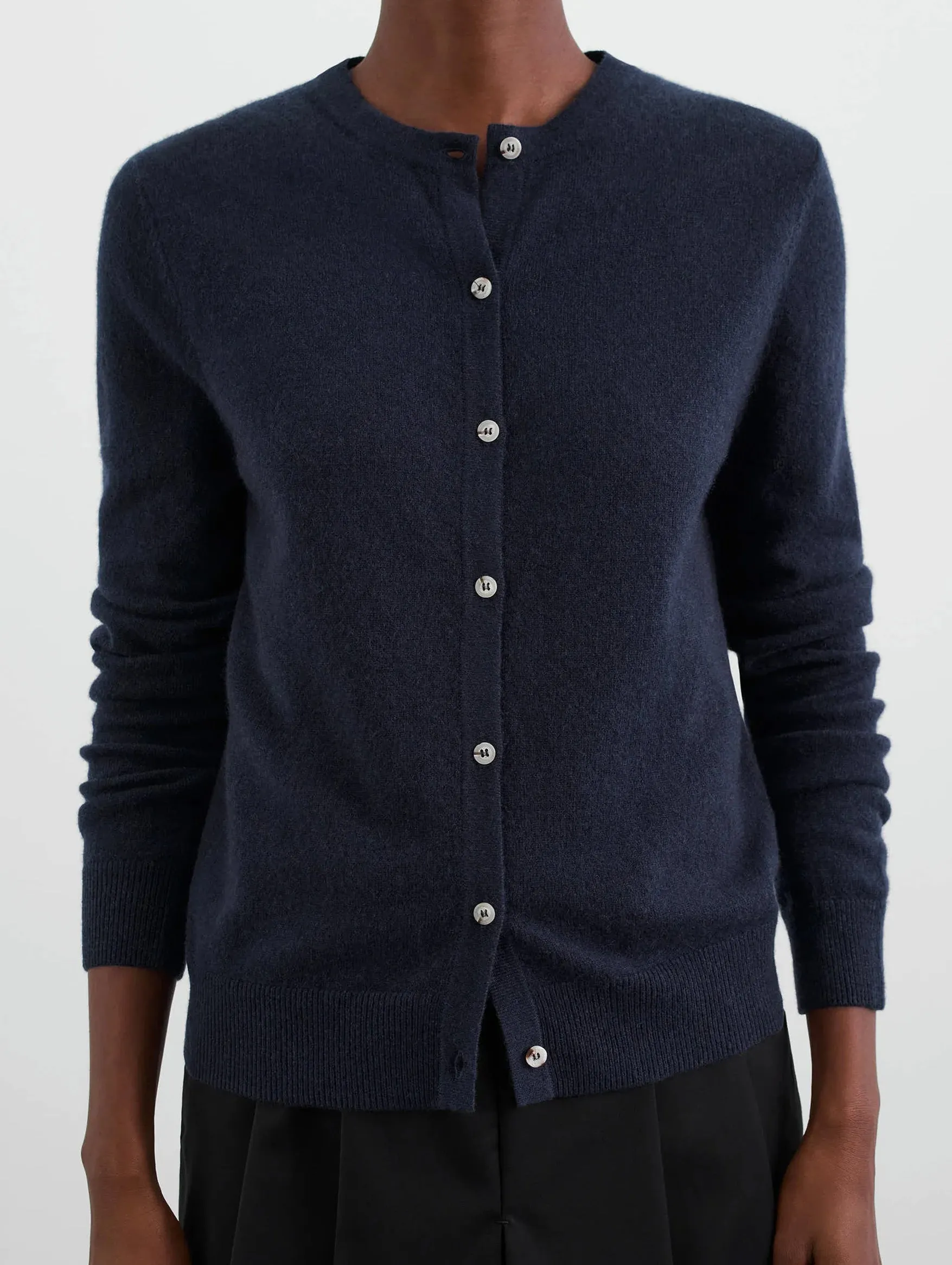 Classic Cashmere Cardigan in Navy