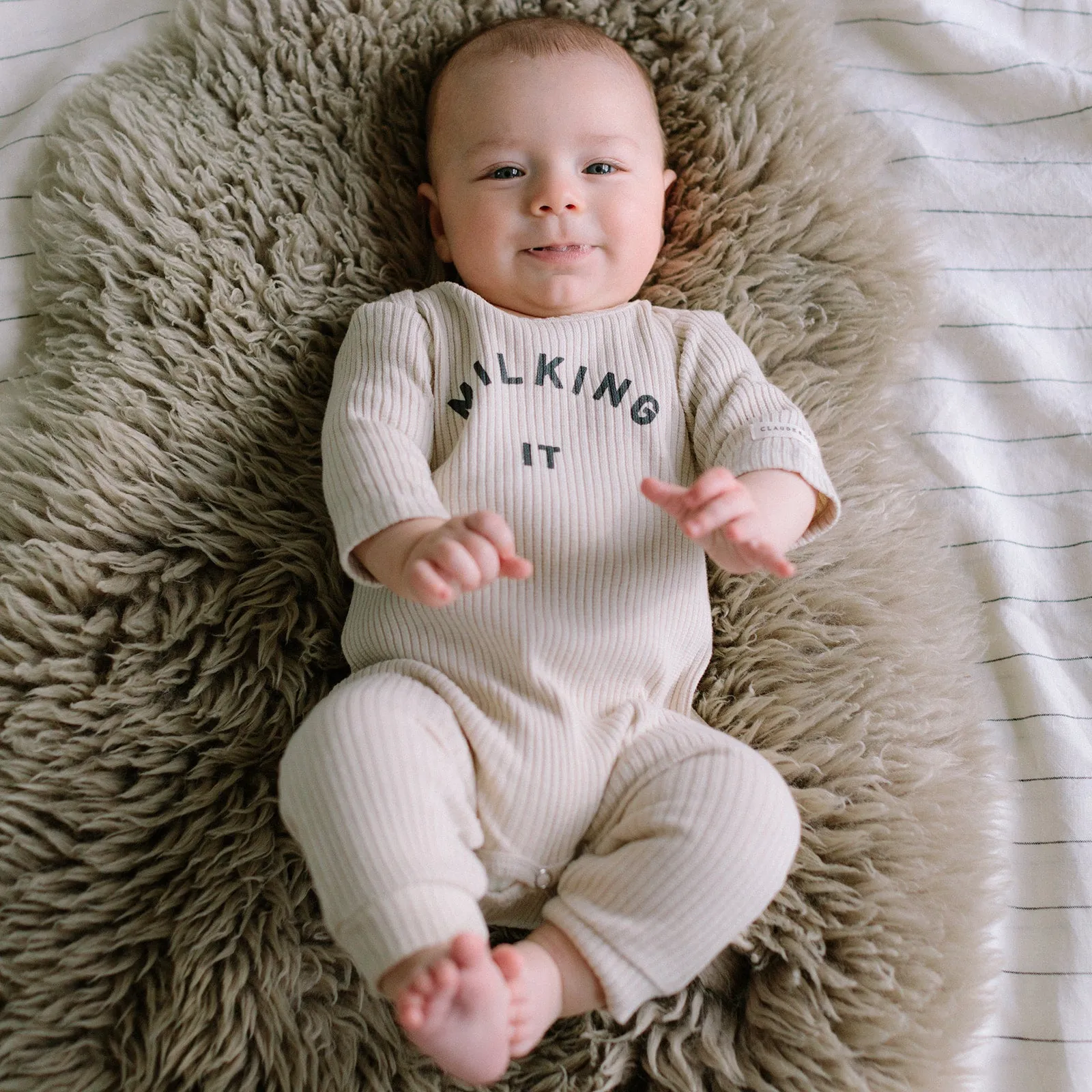 Claude&Co - Milking It Sleepsuit in Oat