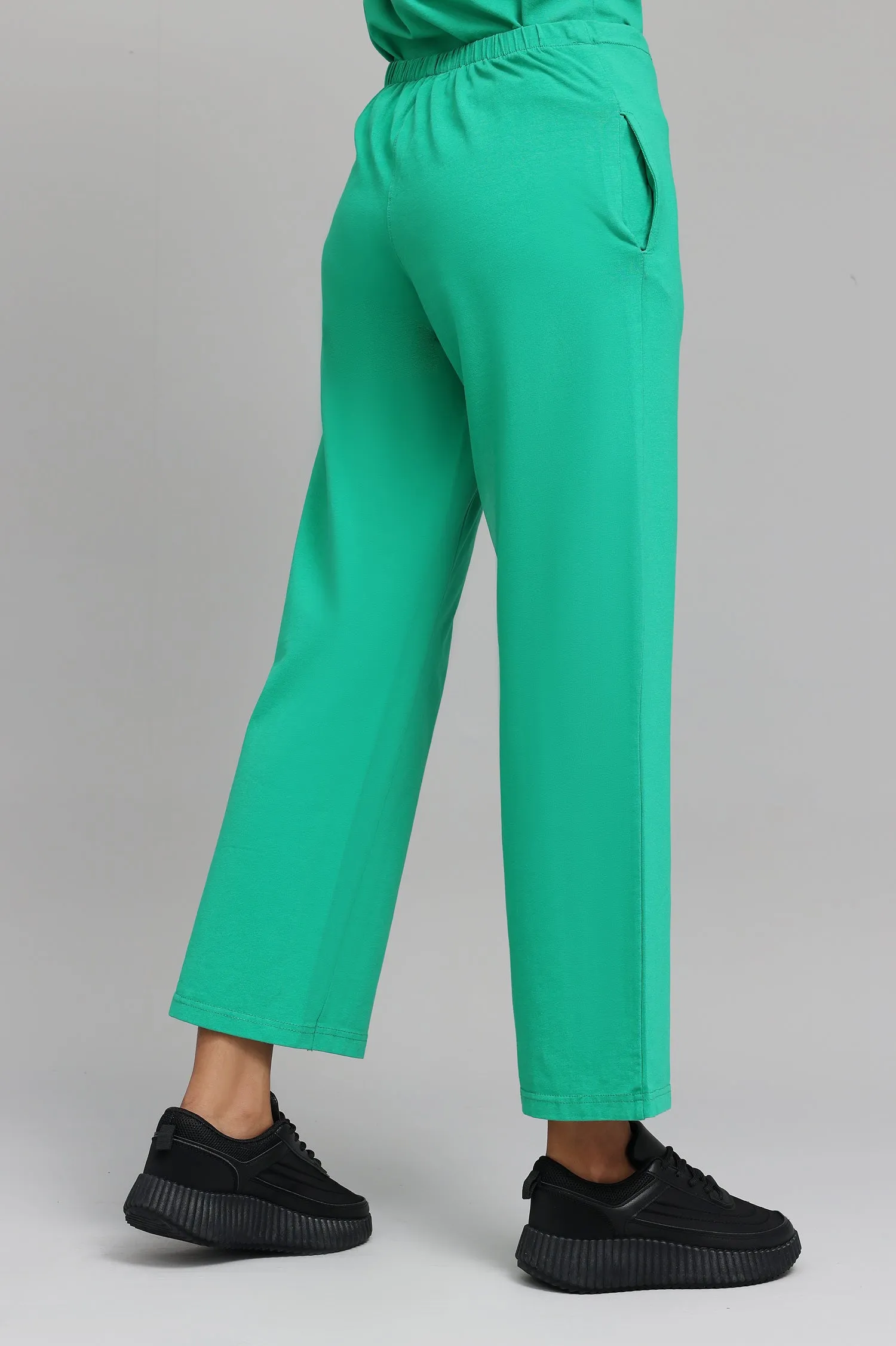 COMFY WIDE-LEG LOUNGE PANTS-EM-GREEN