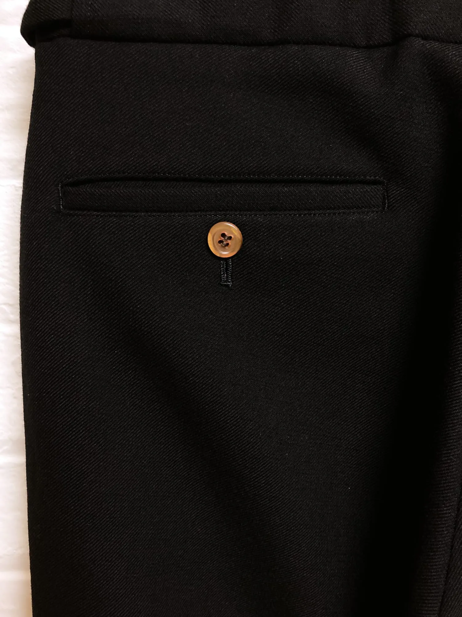 Comme des Garcons Homme Plus winter 2002 black wool raw edge cropped trousers