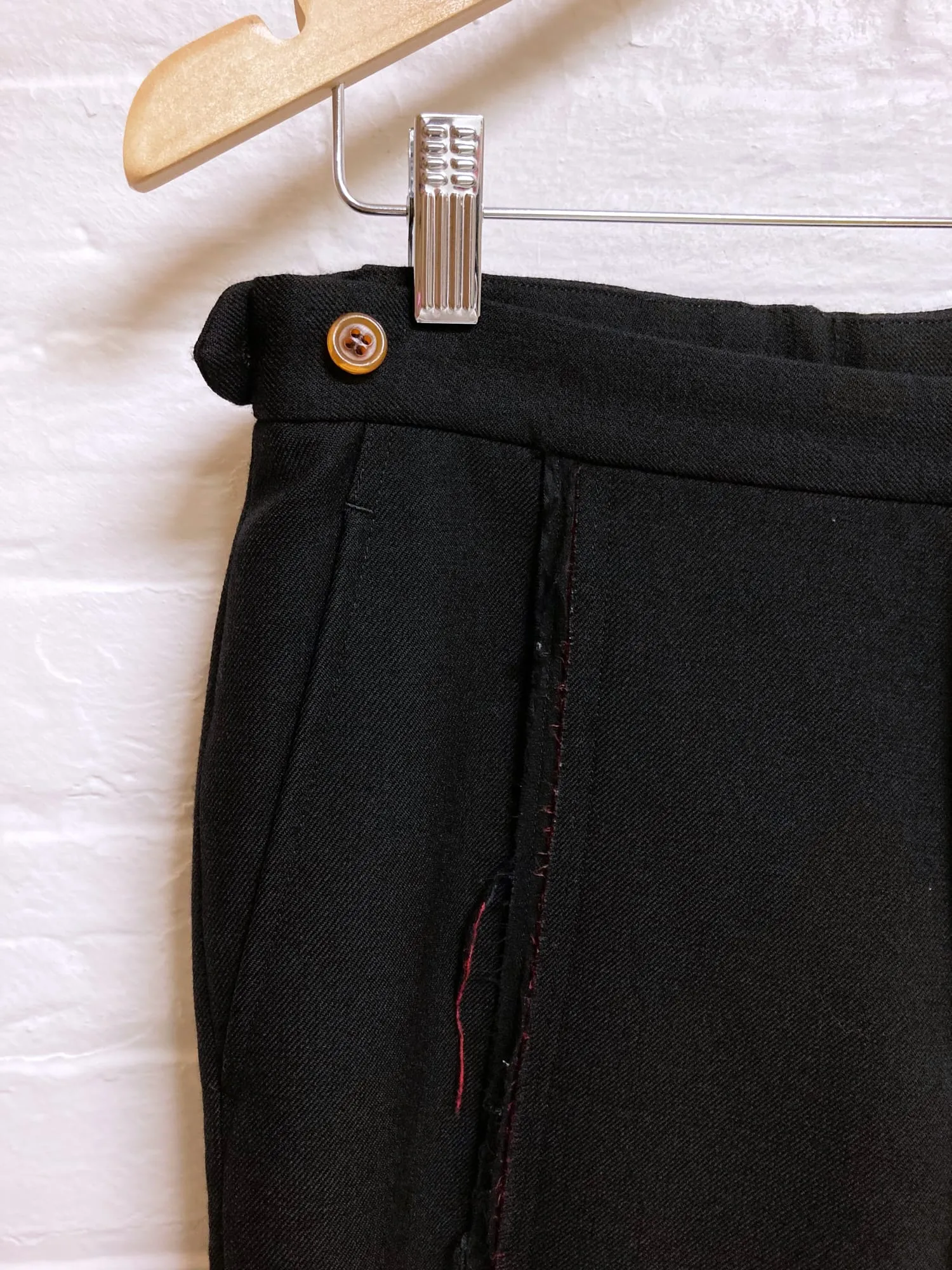 Comme des Garcons Homme Plus winter 2002 black wool raw edge cropped trousers