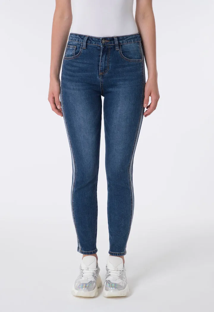 Contrast Side Jeans