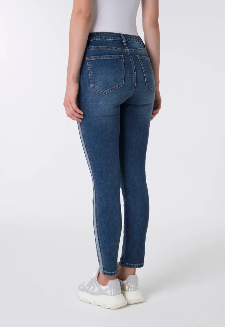 Contrast Side Jeans