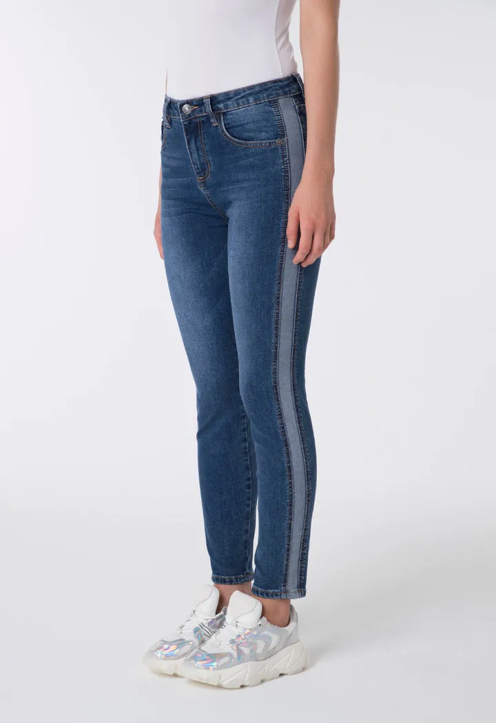 Contrast Side Jeans